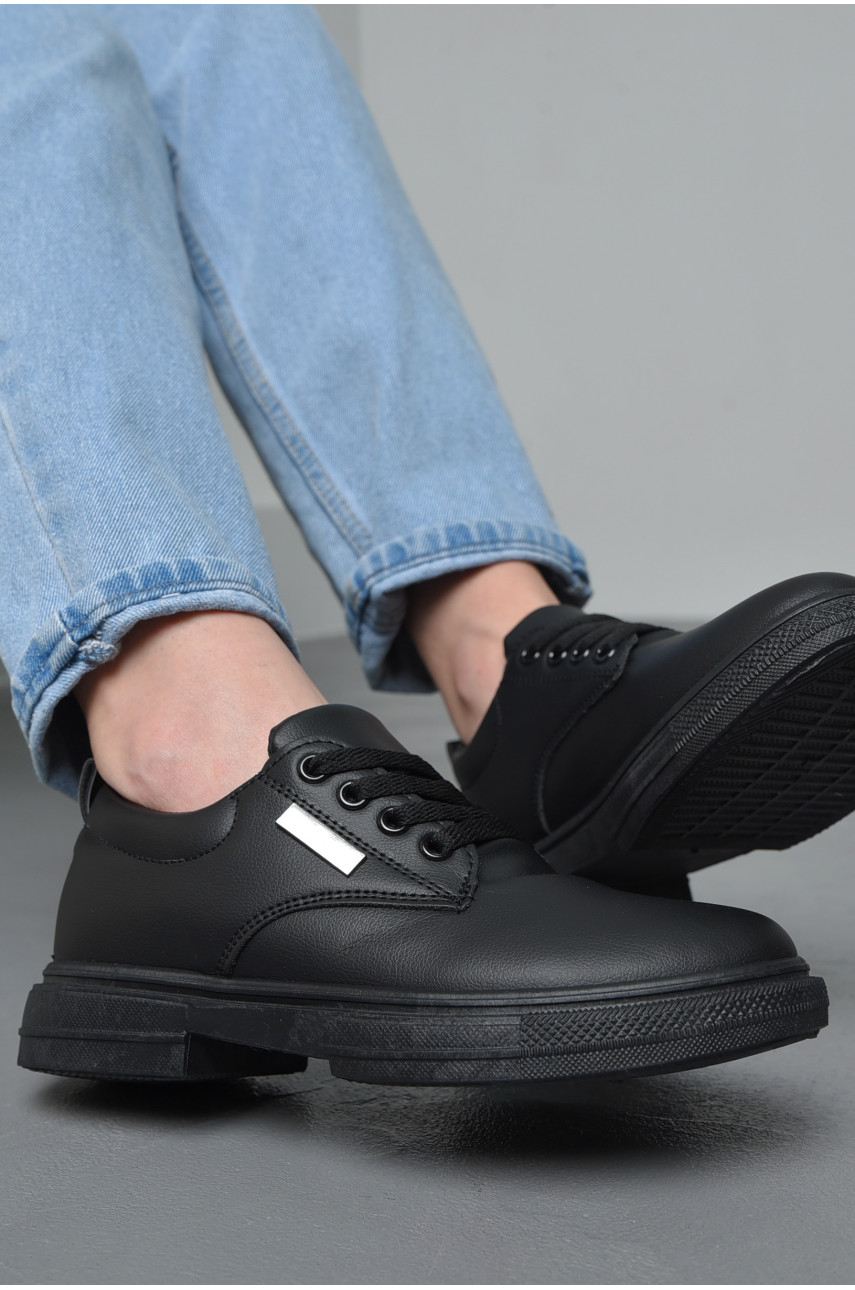 Туфлі жіночі чорного кольору на шнурівці 582-2 170696
