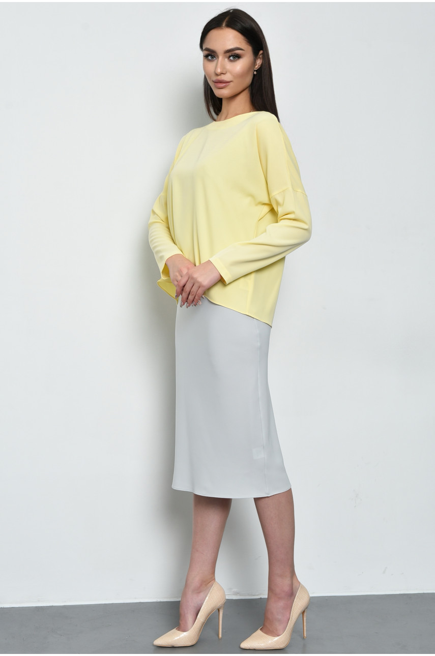 Сукня жіноча з блузою жовто-сірого кольору 3427 170846