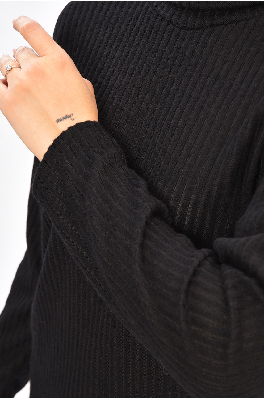 Платье-гольф женское в рубчик черного цвета 170995