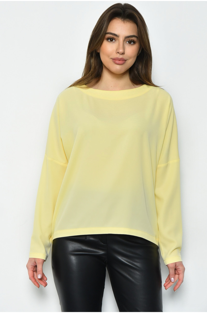 Блуза жіноча однотонна жовтого кольору 171017
