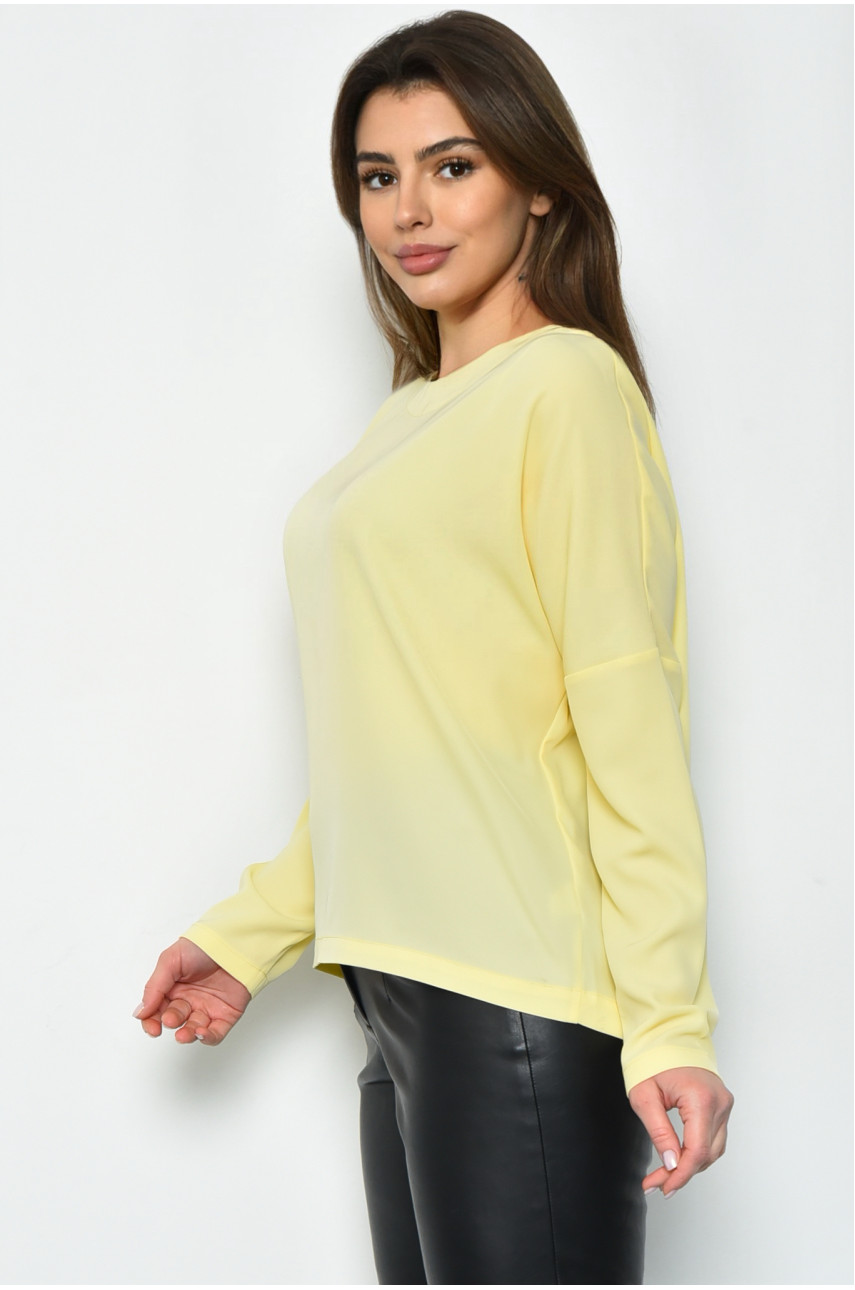 Блуза жіноча однотонна жовтого кольору 171017