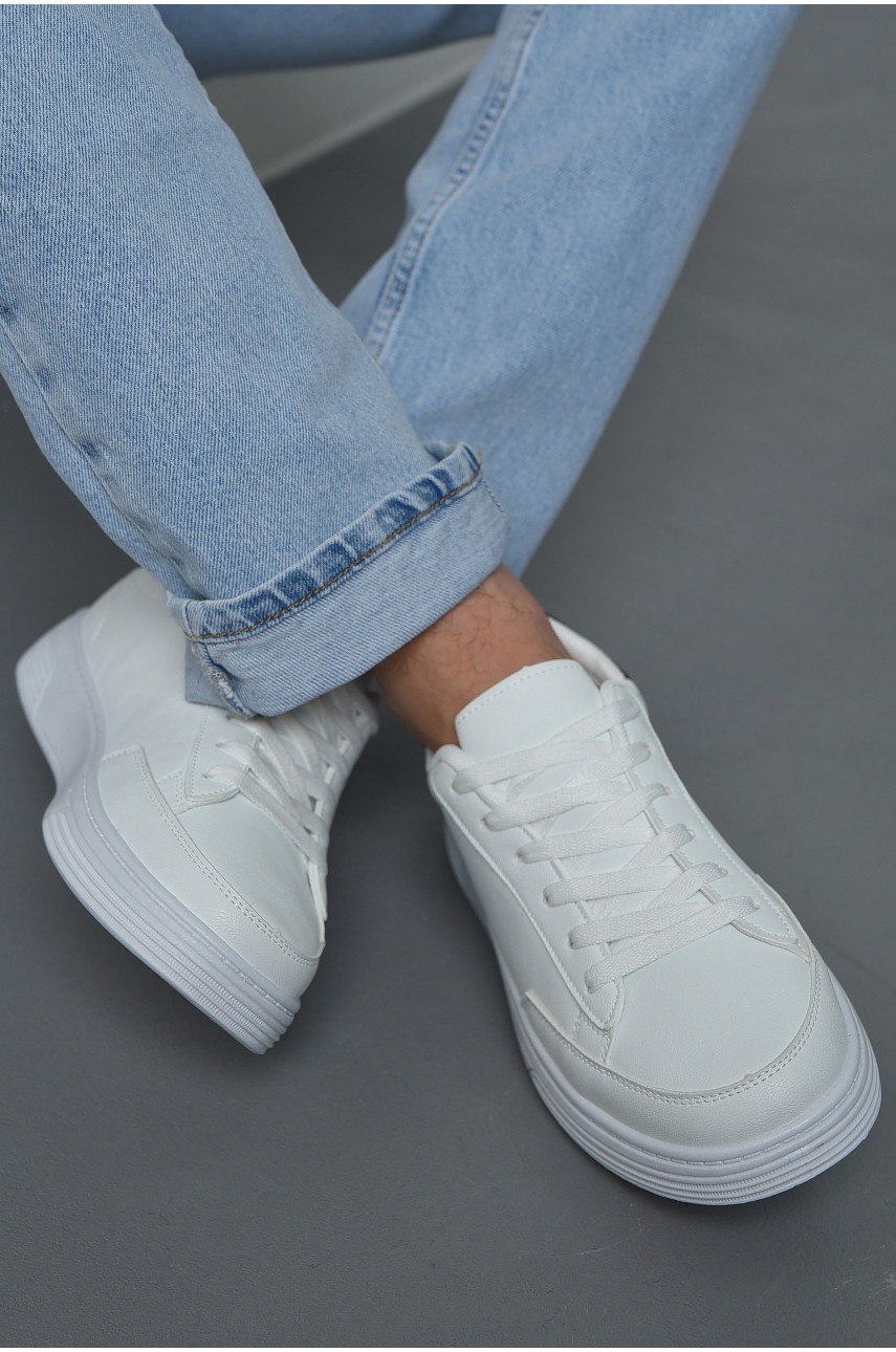 Кросівки чоловічі білого кольору на шнурівці YB0311-3 171051