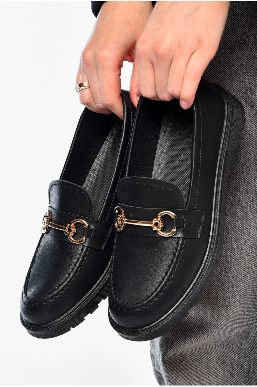Туфли-лоферы женские черного цвета JB1714-1 171072