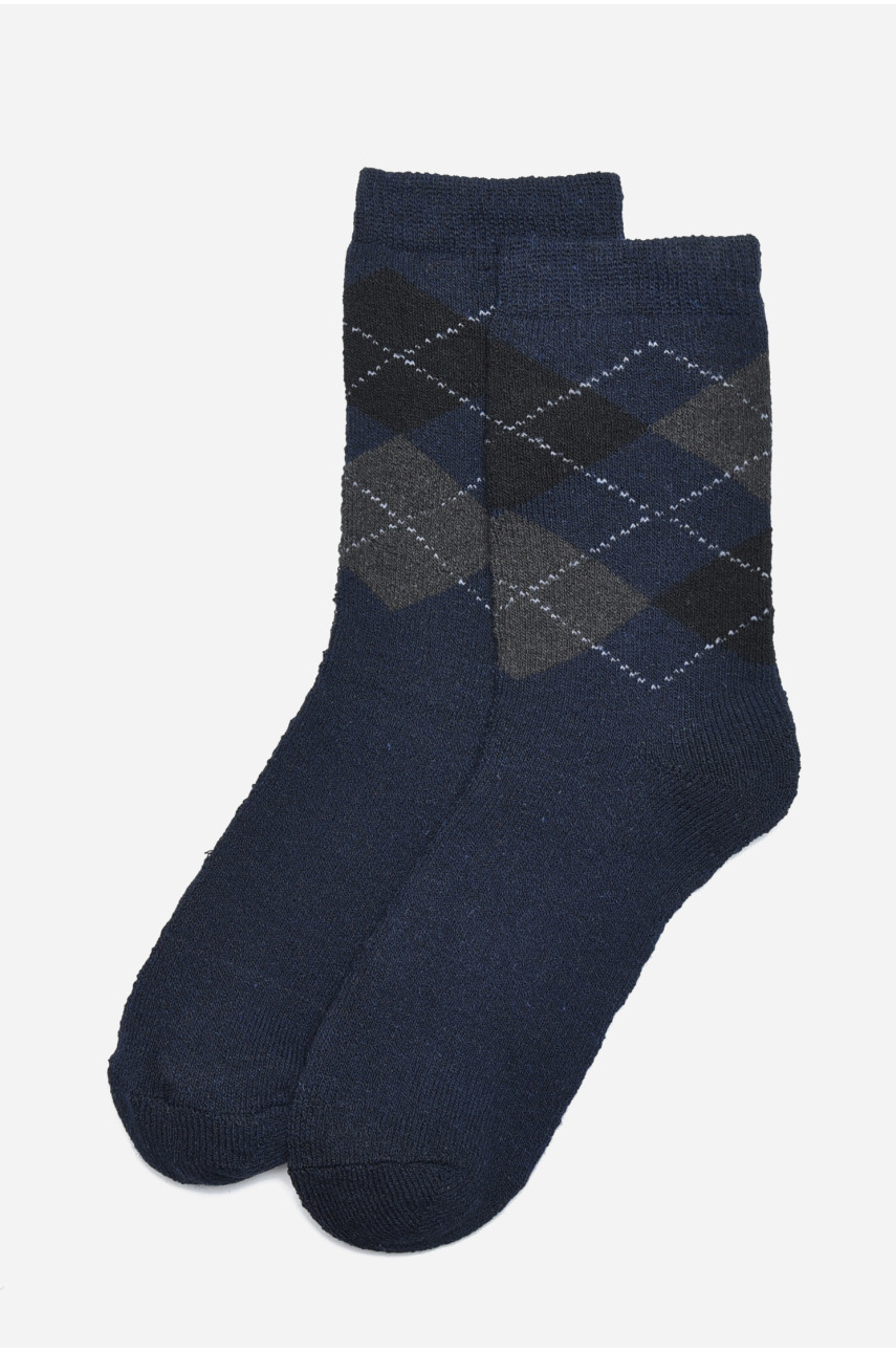 Шкарпетки чоловічі махрові темно-синього кольору розмір 40-45 775 171271