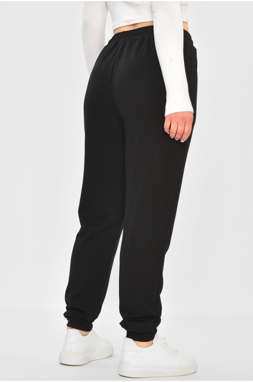 Спортивые штаны женские черного цвета 9652-11 171316