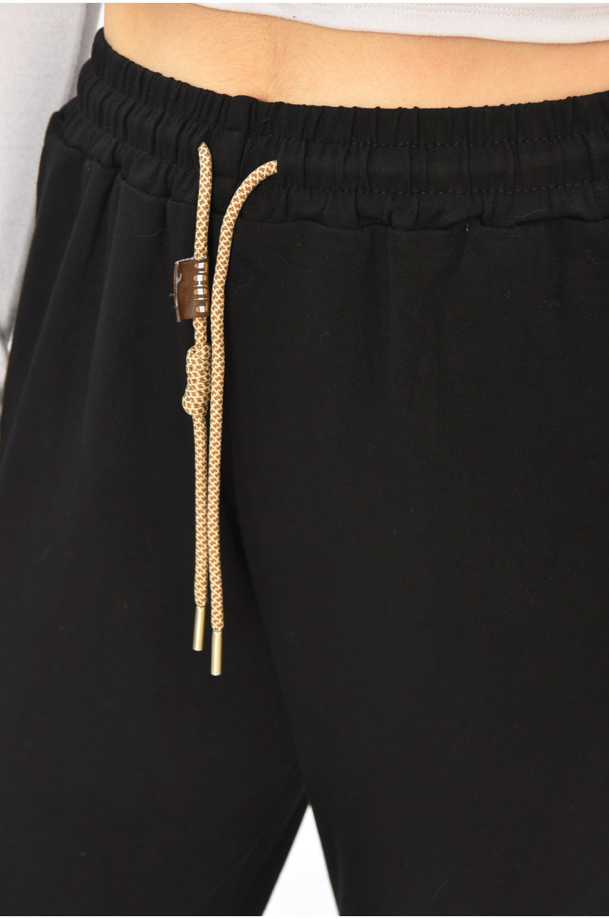 Спортивые штаны женские черного цвета 9652-11 171316