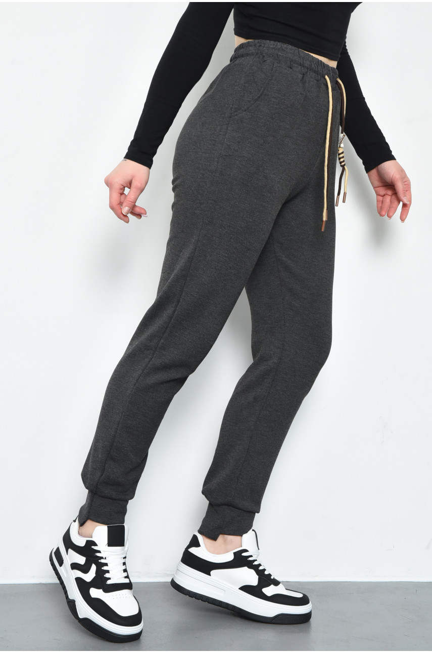 Спортивые штаны женские серого цвета 9652-1 171318