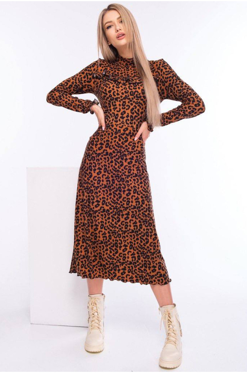 Сукня жіноча коричневого кольору з леопардовим принтом 2176 171350
