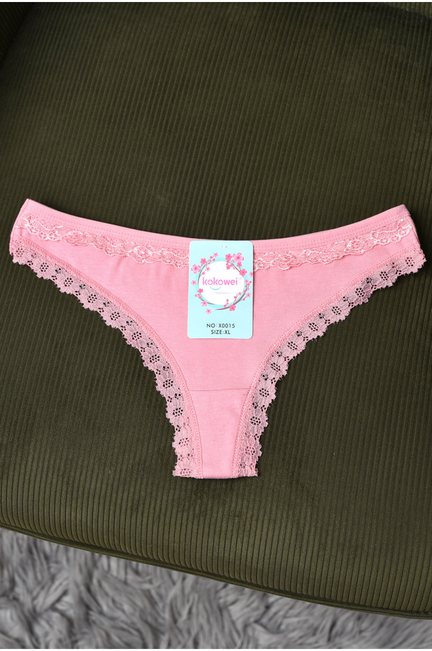 Стрінги жіночі однотонні рожевого кольору X0015 171370