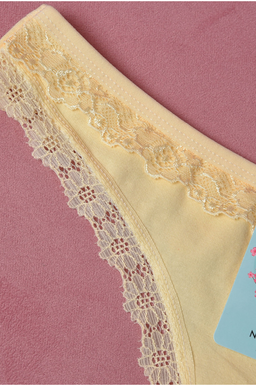 Стрінги жіночі однотонні жовтого кольору X0015 171389