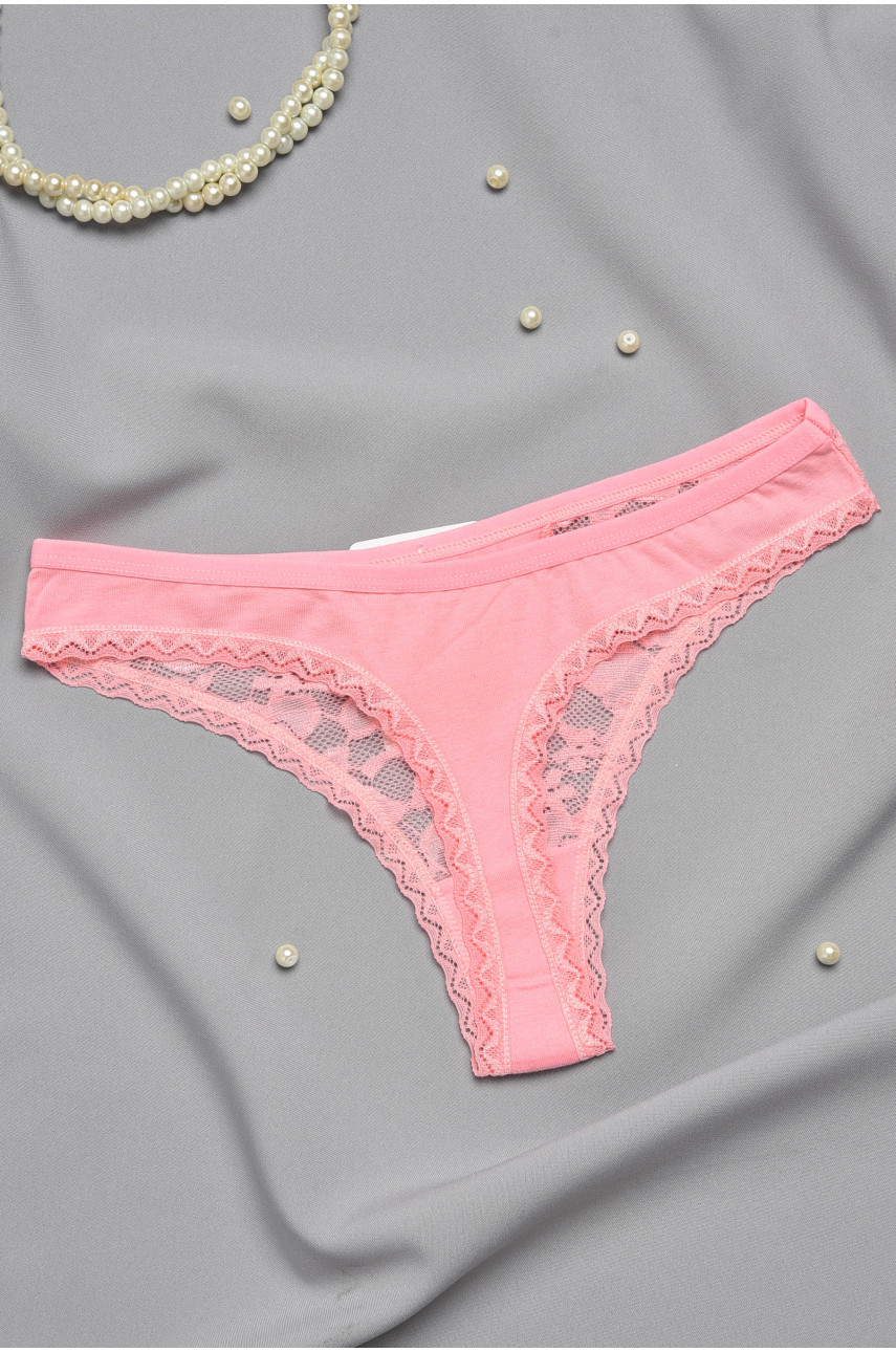 Стрінги жіночі з гіпюровими вставками рожевого кольору X2659 171396