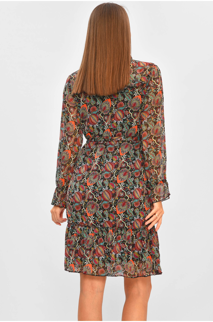 Платье женское черного цвета в цветочек 1415 171649