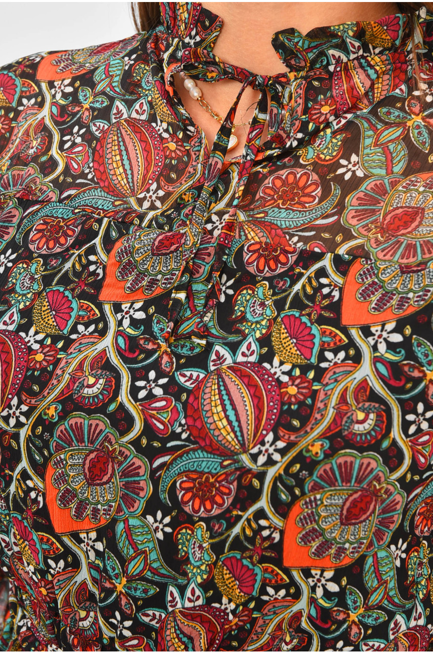 Платье женское черного цвета в цветочек 1415 171649