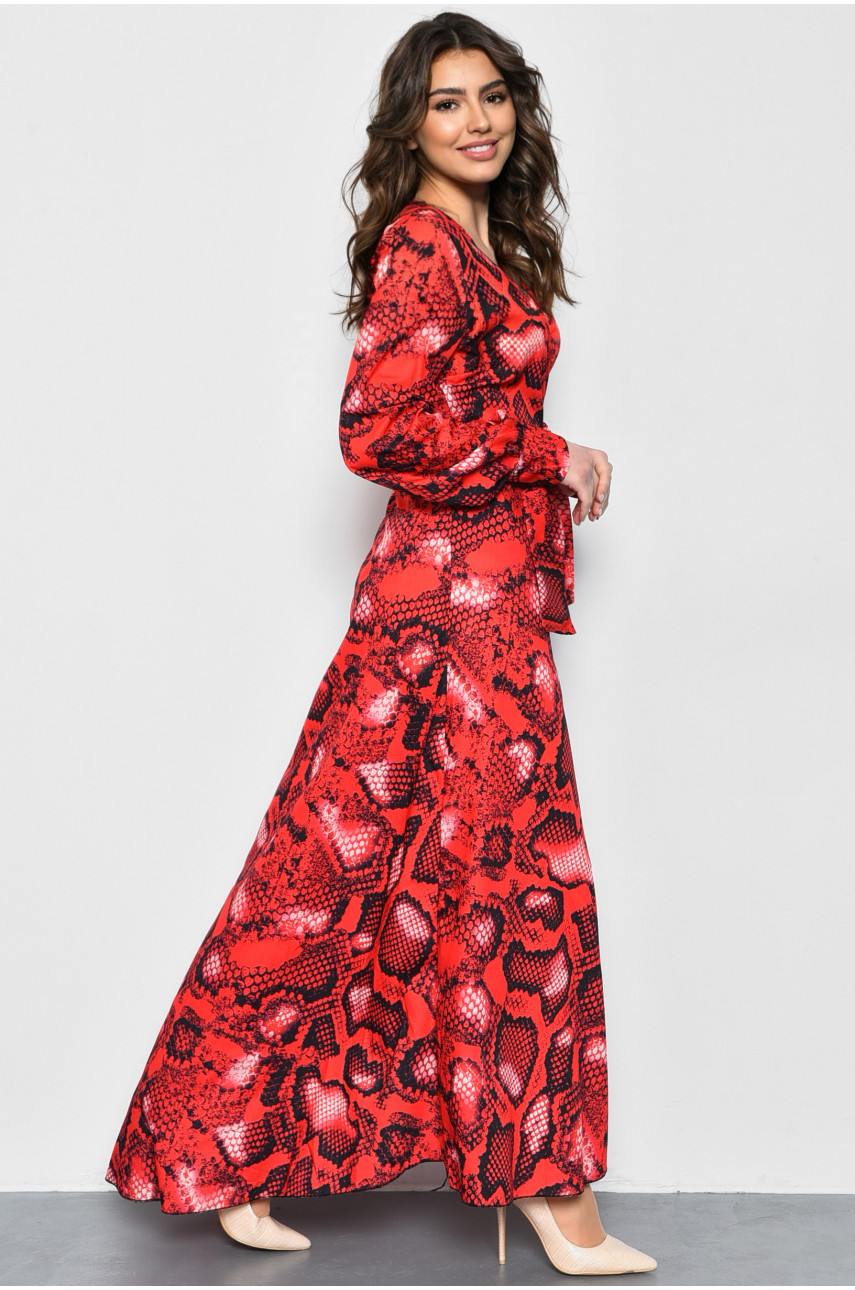 Платье женское красного цвета с узором 171768