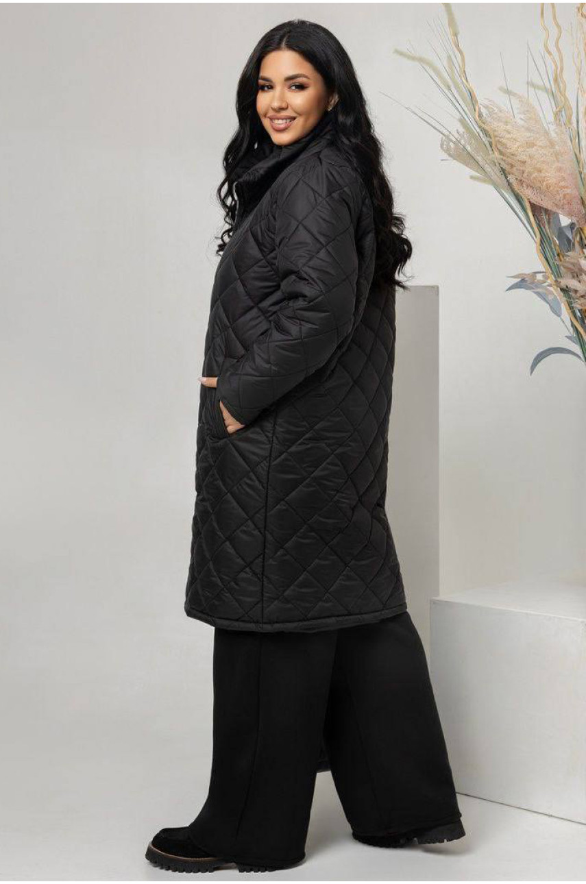 Куртка женская черного цвета  Батал 171876