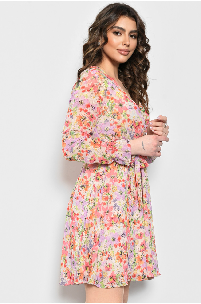 Платье женское бежевого цвета с цветочками 1467 171930