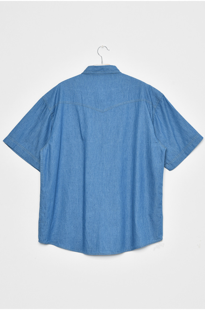 Сорочка чоловіча батальна джинсова блакитного кольору 172092