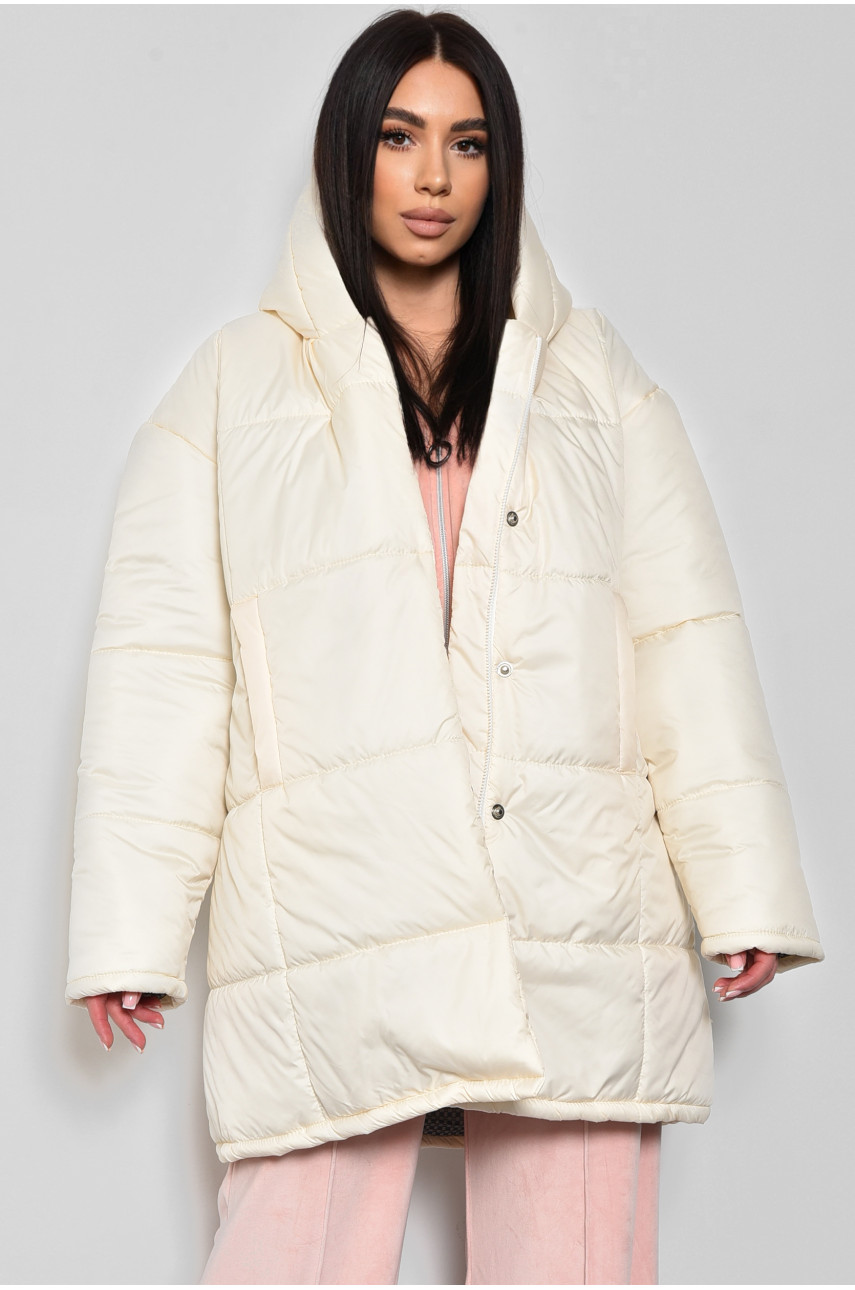 Куртка женская демисезонная молочного цвета 172228