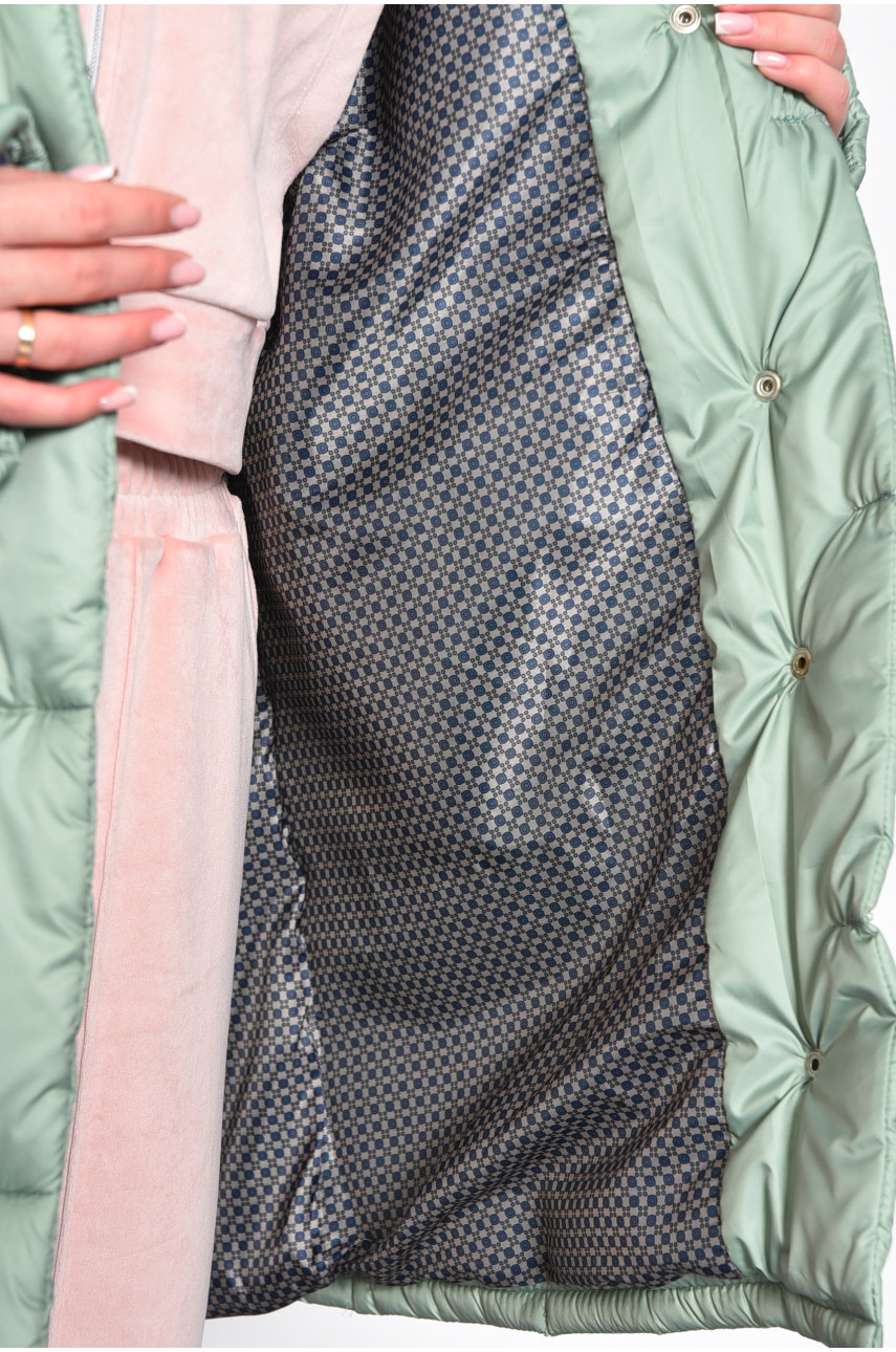 Куртка женская демисезонная мятного цвета 172233 Куртка женская демисезонная мятного цвета 172233