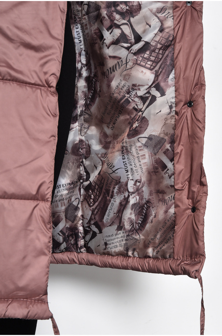 Куртка женская еврозима удлиненная цвета мокко 172245