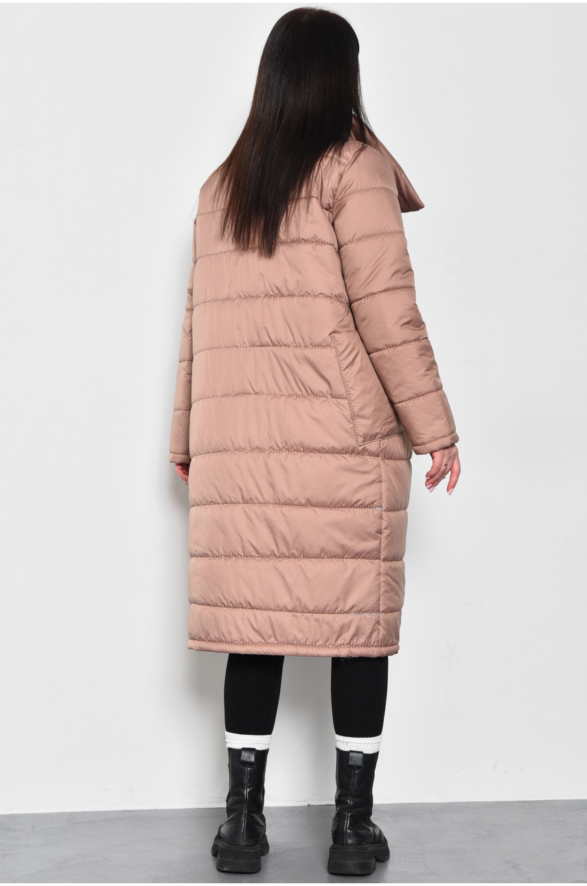 Куртка женская демисезонная удлиненная цвета мокко 172253