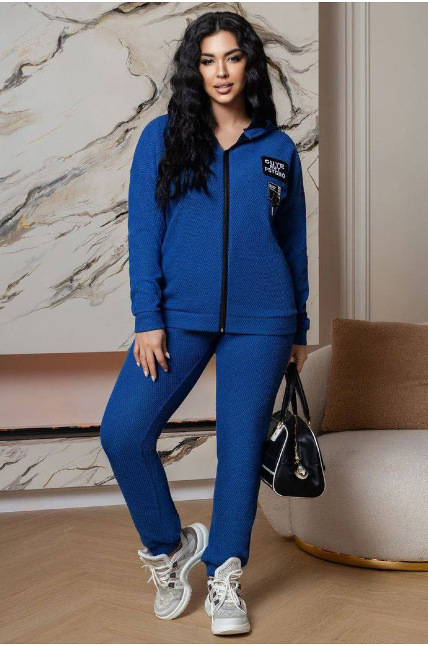 Спортивный костюм женский синего цвета 7457-1 172289