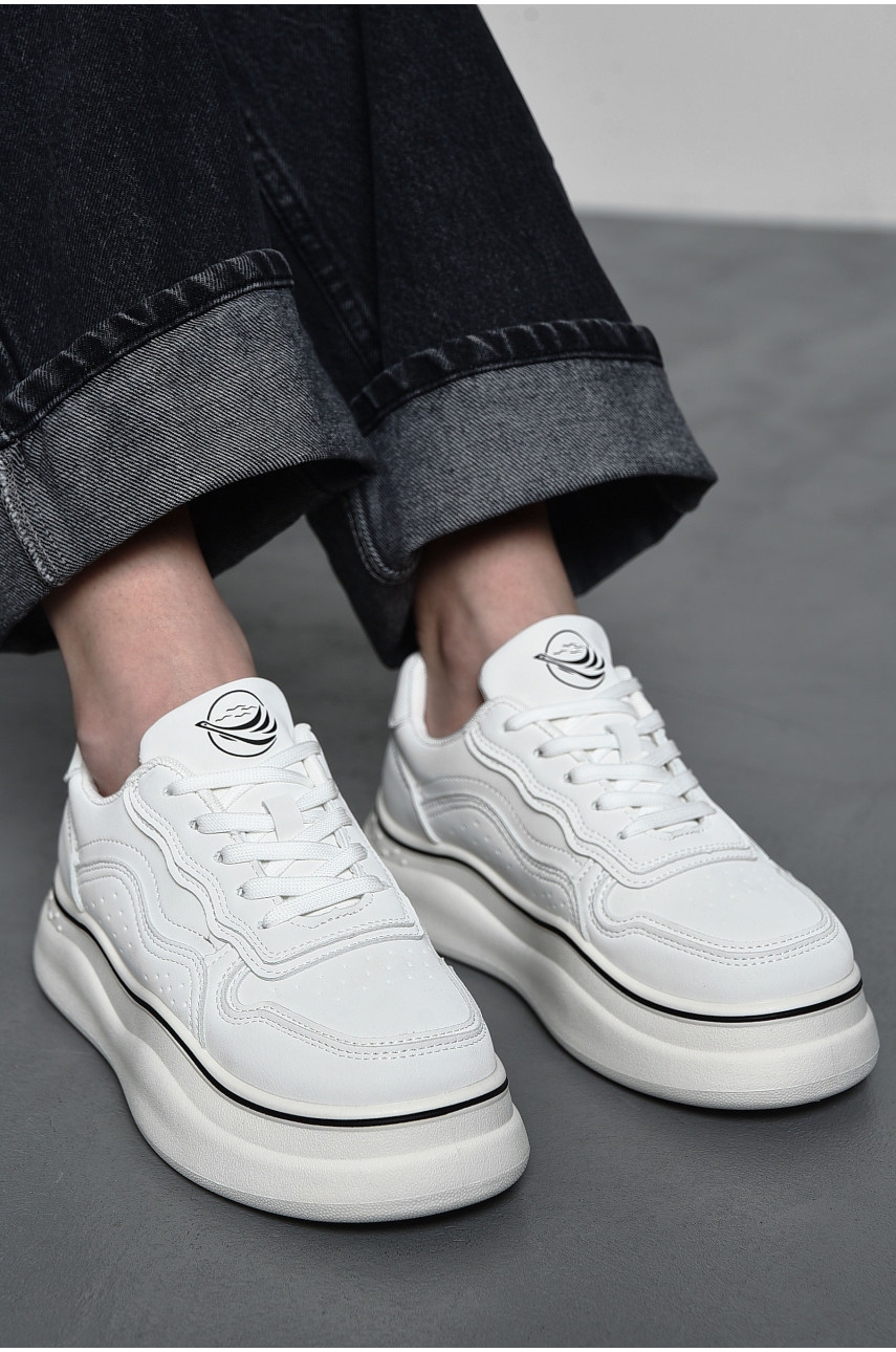 Кросівки жіночі білого кольору на шнурівці YY3173-2 172294
