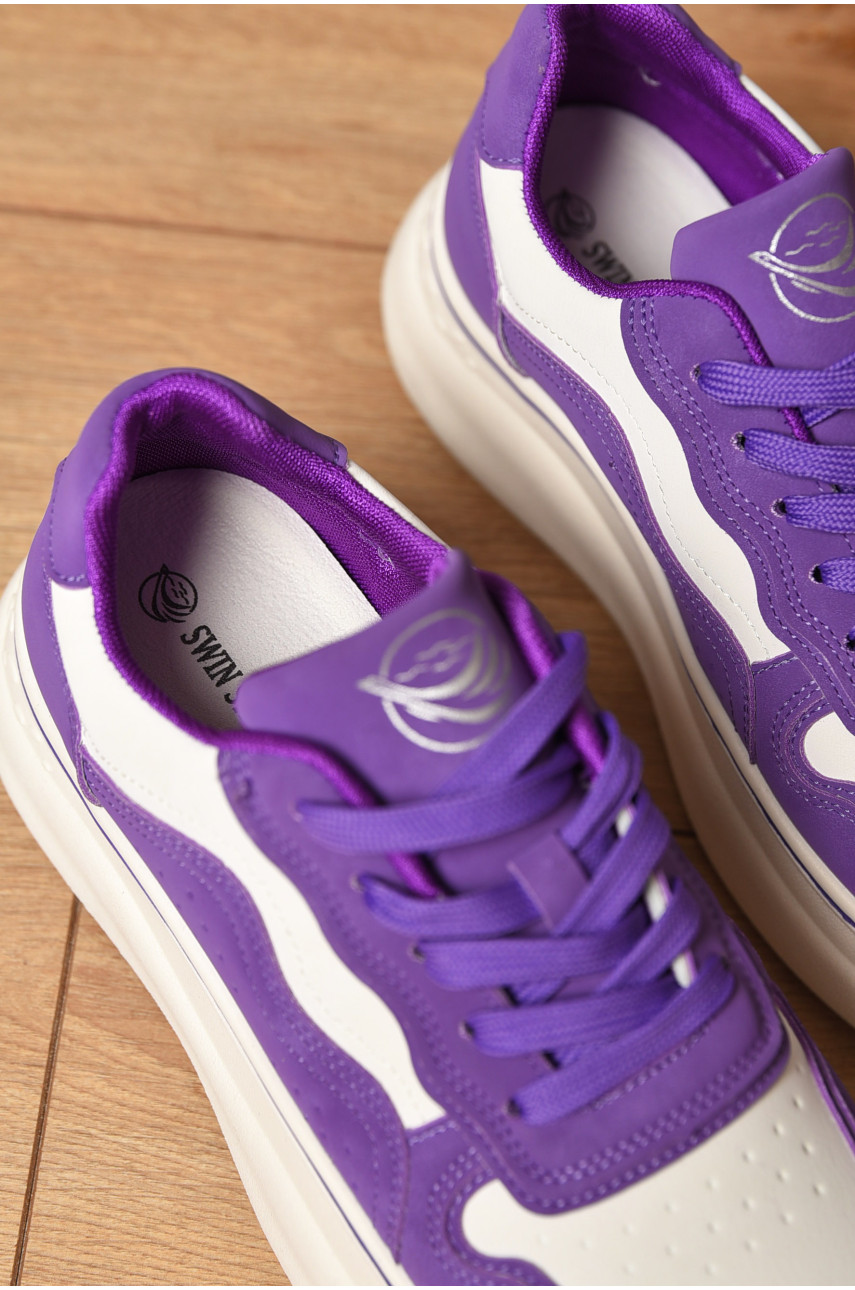 Кроссовки женские сиреневого цвета на шнуровке YY3173-4 172296 Кроссовки женские сиреневого цвета на шнуровке YY3173-4 172296