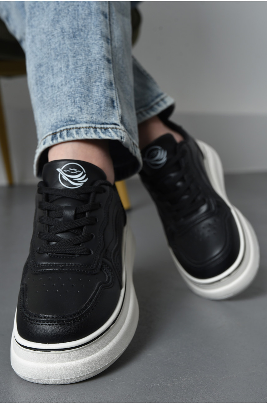 Кросівки жіночі чорного кольору на шнурівці YY3173-1 172299