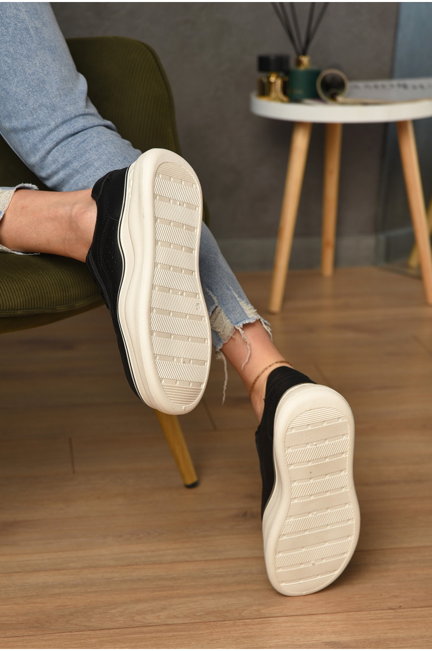 Кроссовки женские черного цвета на шнуровке YY3173-1 172299