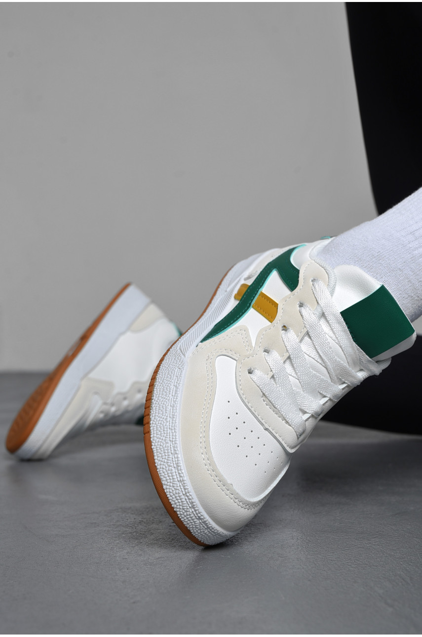 Кросівки жіночі білого кольору на шнурівці YB2471-5 172308