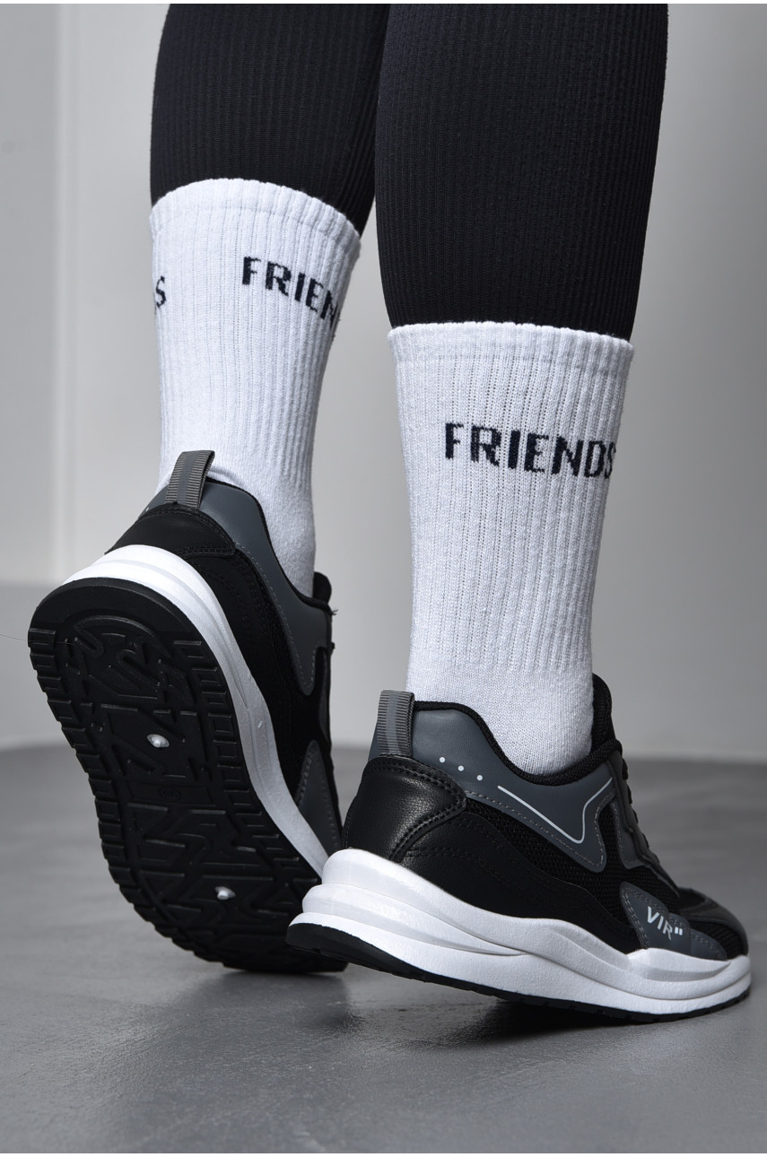 Кроссовки женские черного цвета на шнуровке YB2381-6 172310