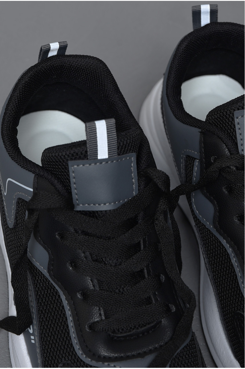 Кроссовки женские черного цвета на шнуровке YB2381-6 172310