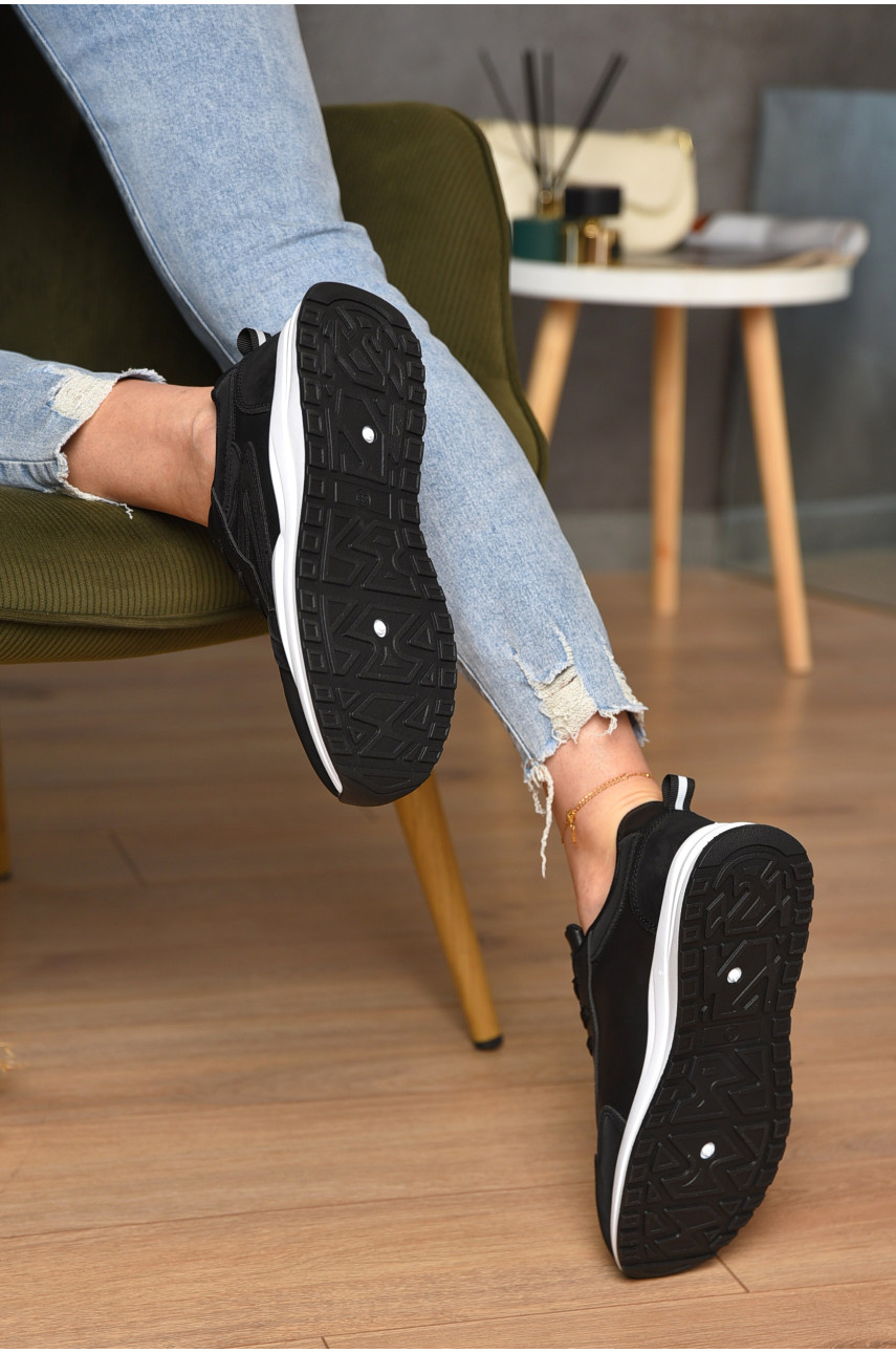 Кроссовки женские черного цвета на шнуровке YB2386-5 172311 Кроссовки женские черного цвета на шнуровке YB2386-5 172311