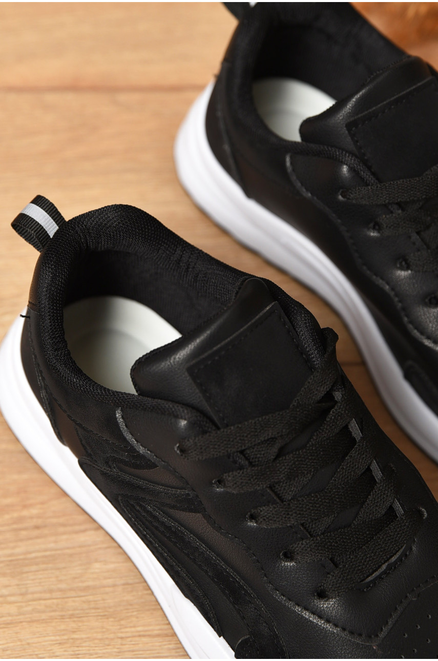 Кроссовки женские черного цвета на шнуровке YB2386-5 172311 Кроссовки женские черного цвета на шнуровке YB2386-5 172311