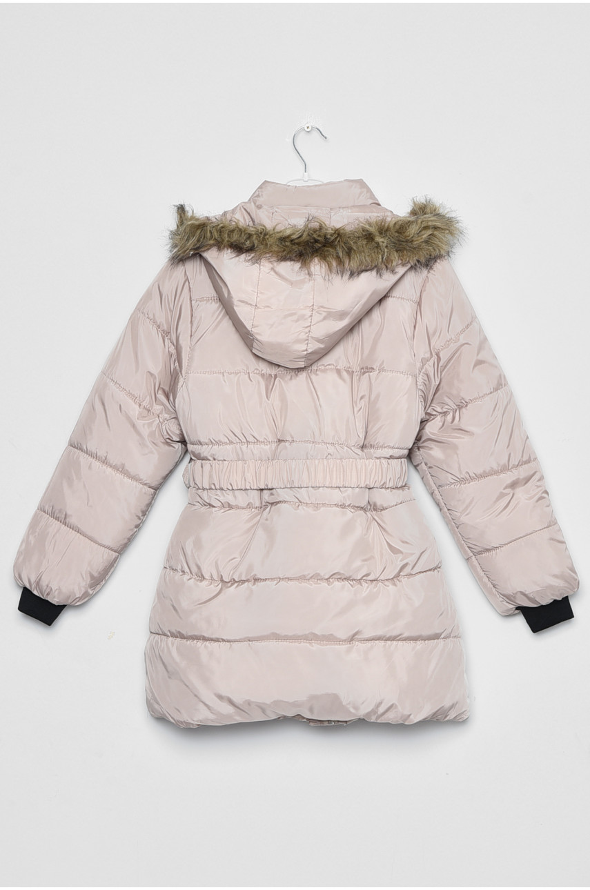Куртка дитяча зимова  для дівчинки світло-бежевого кольору Уцінка 172317