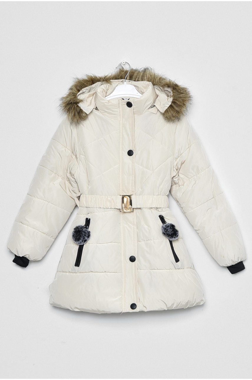Куртка дитяча зимова  для дівчинки молочного кольору Уцінка 172320
