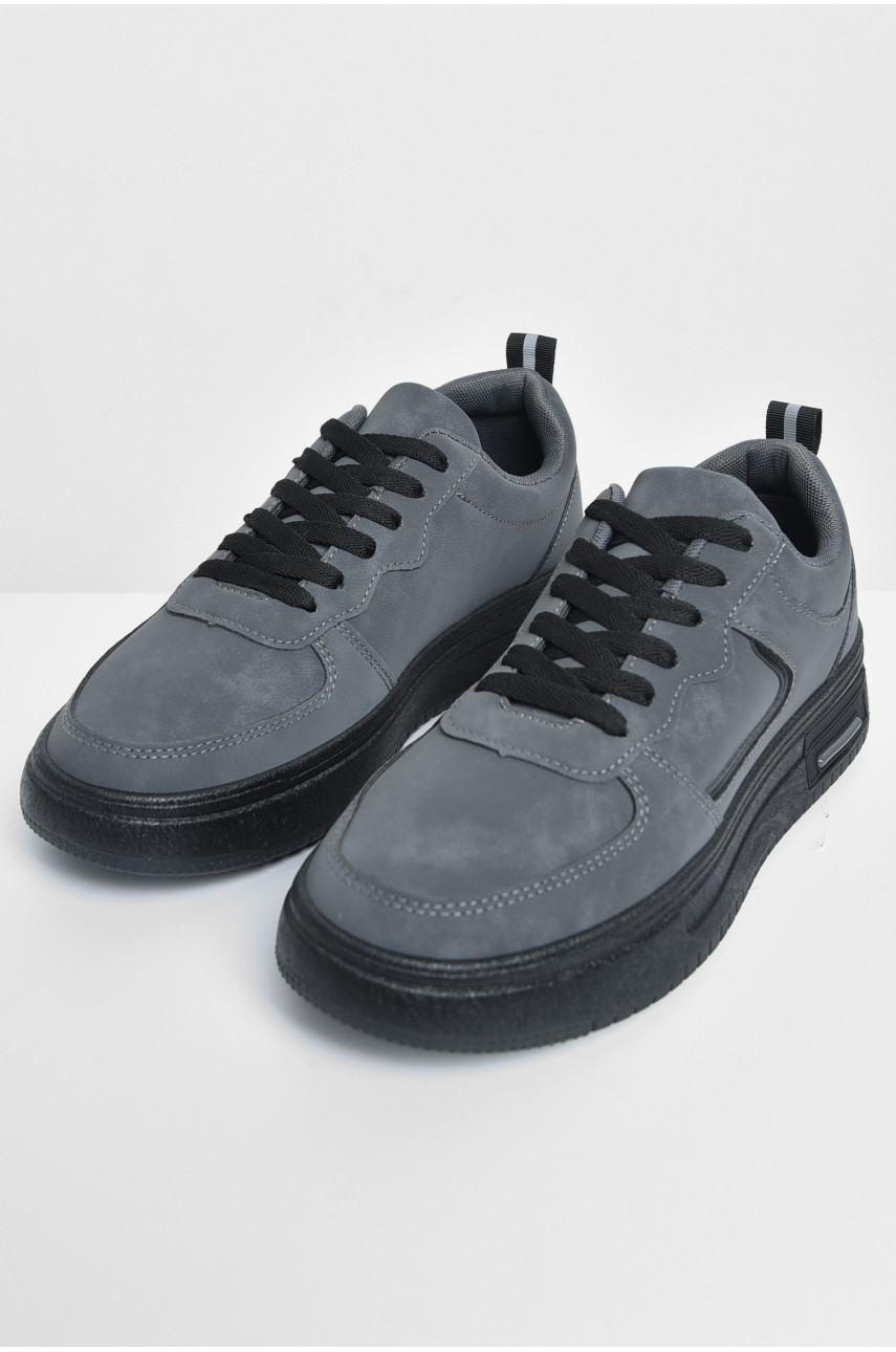 Кросівки чоловічі сірого кольору на шнурівці YB10507-2 172332