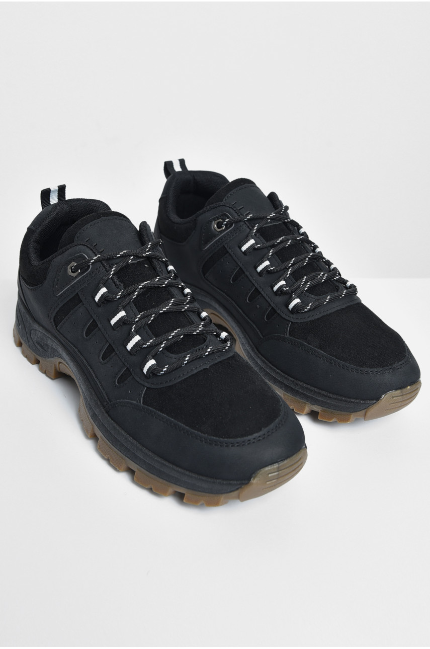 Черевики чоловічі чорного кольору на шнурівці YB10025-1 172344