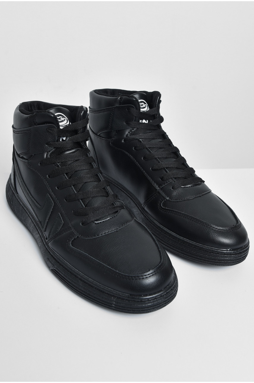 Кросівки чоловічі чорного кольору на шнурівці YB033-6 172356