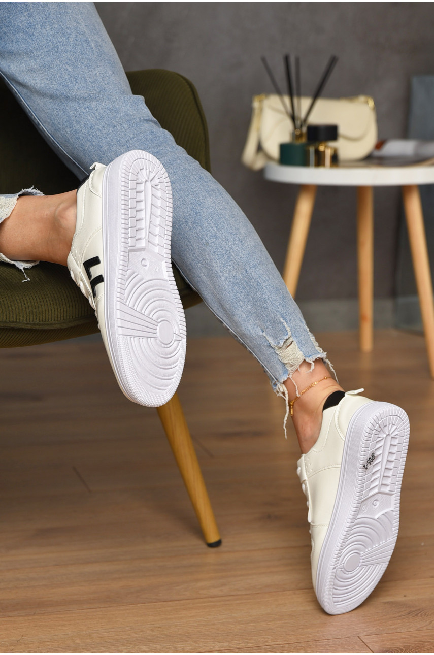 Кроссовки женские белого цвета на шнуровке В19 172413 Кроссовки женские белого цвета на шнуровке В19 172413