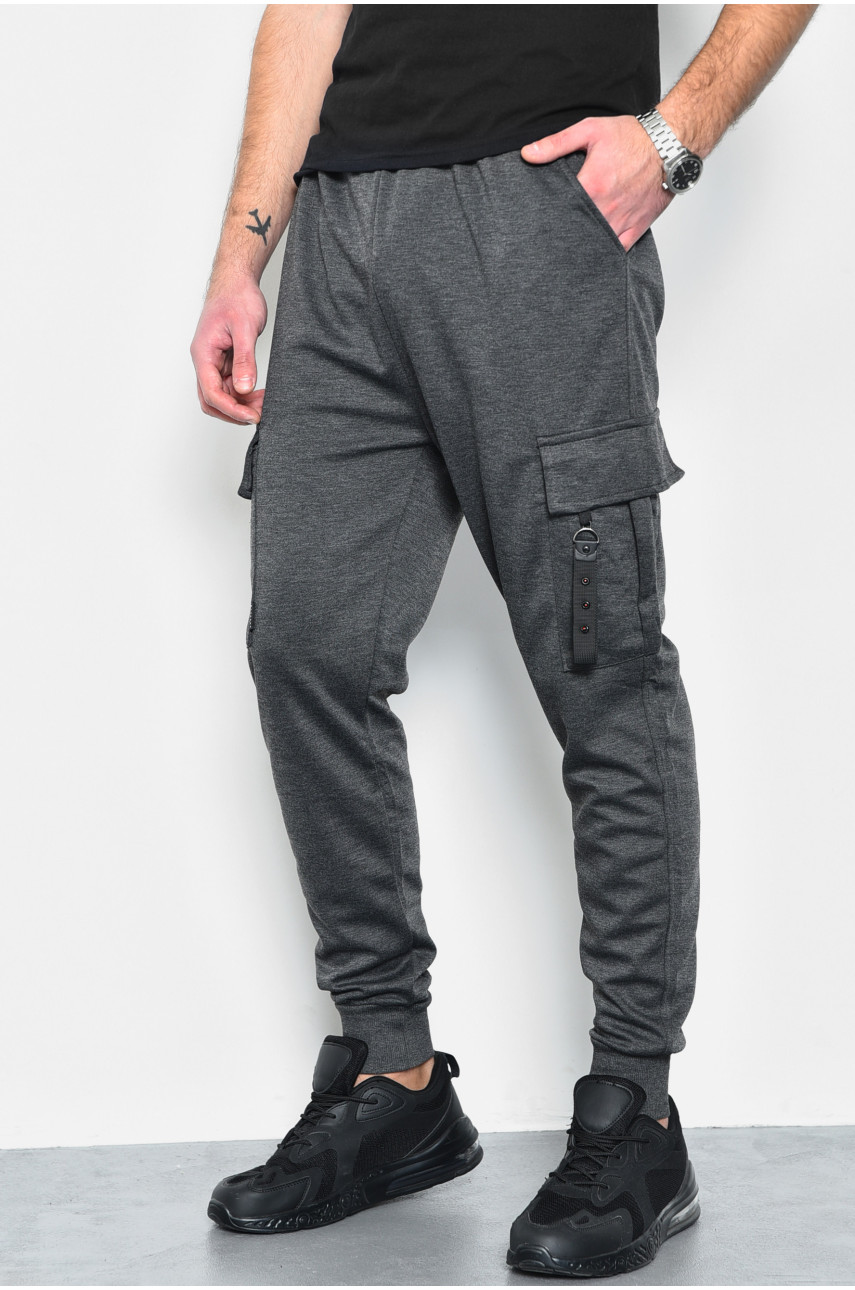 Спортивные штаны мужские темно-серого цвета 1404-2 172432
