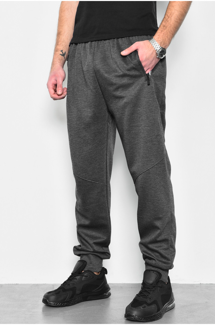 Спортивные штаны мужские полубатальные темно-серого цвета 1403-11 172436
