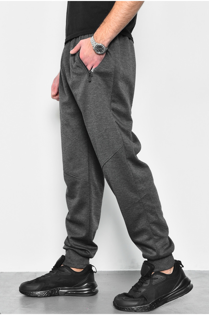 Спортивные штаны мужские полубатальные темно-серого цвета 1403-11 172436