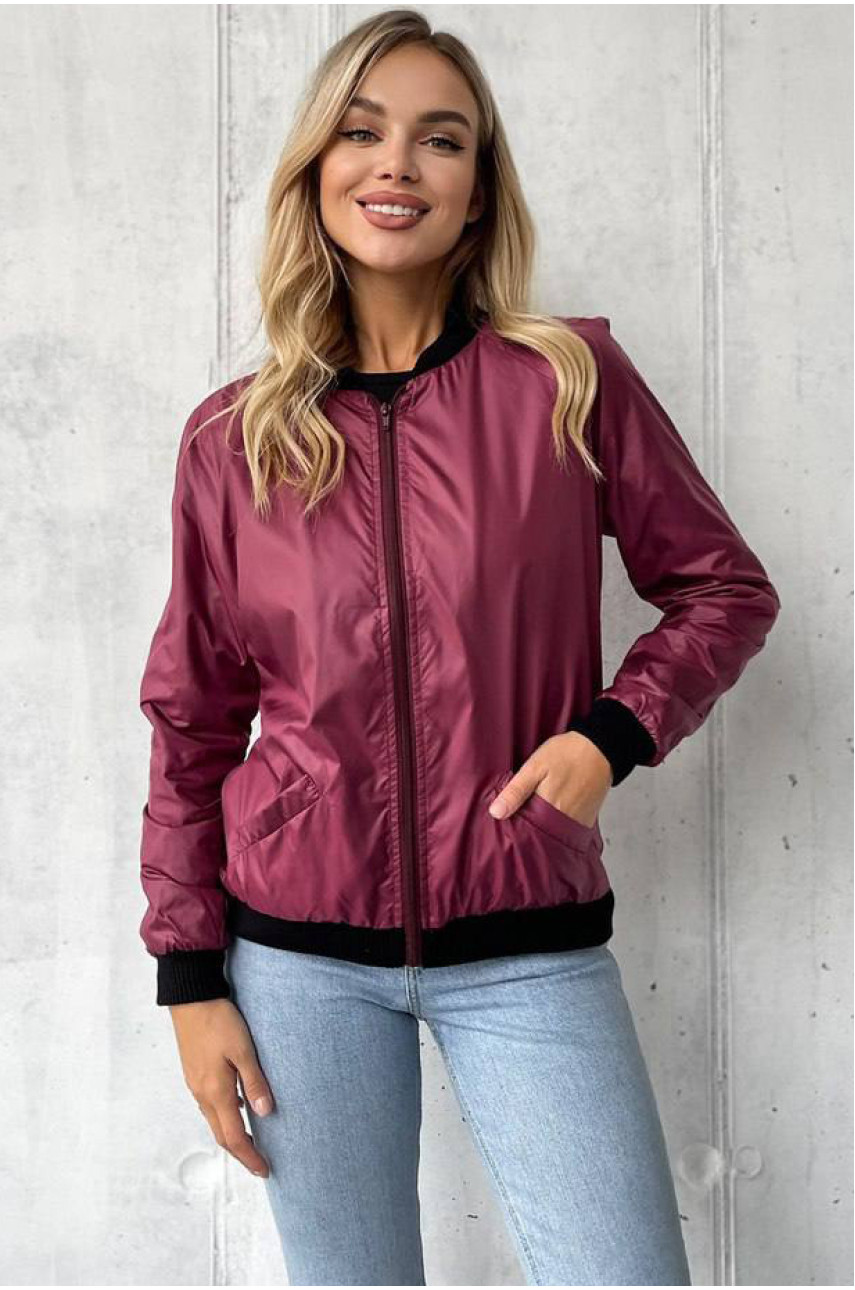 Куртка жіноча бордового кольору 1051-2 172477