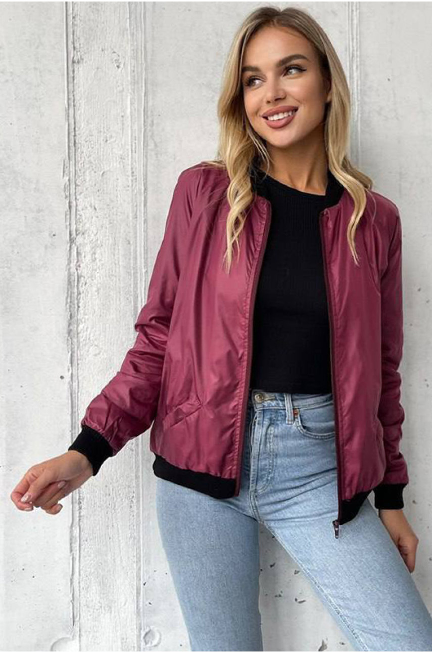 Куртка жіноча бордового кольору 1051-2 172477