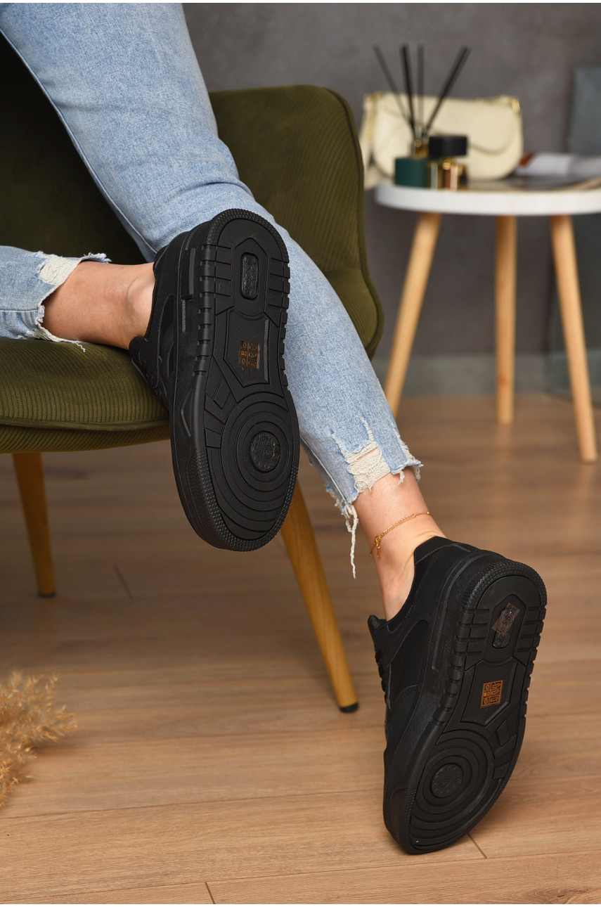 Кроссовки женские черного цвета на шнуровке 95-1 172480 Кроссовки женские черного цвета на шнуровке 95-1 172480