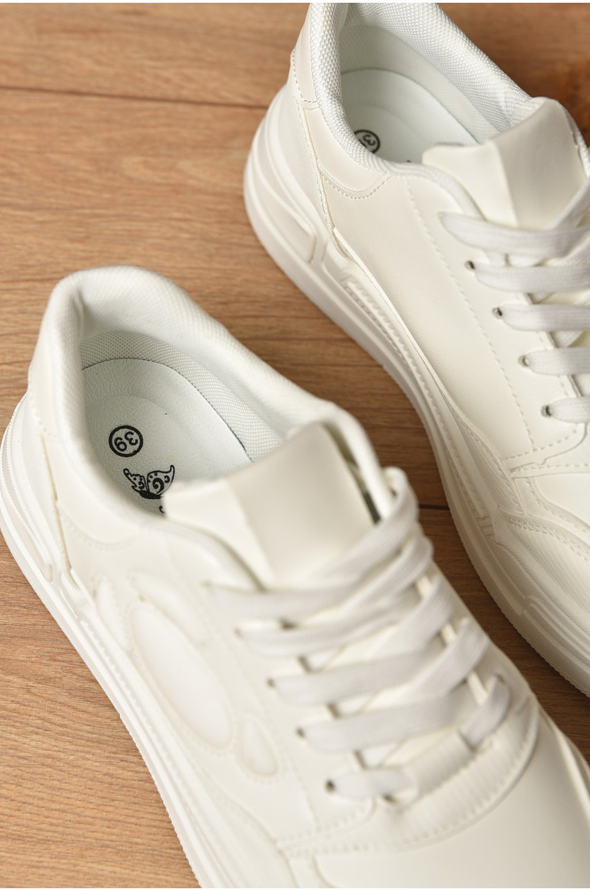 Кроссовки женские белого цвета на шнуровке 89-2 172490