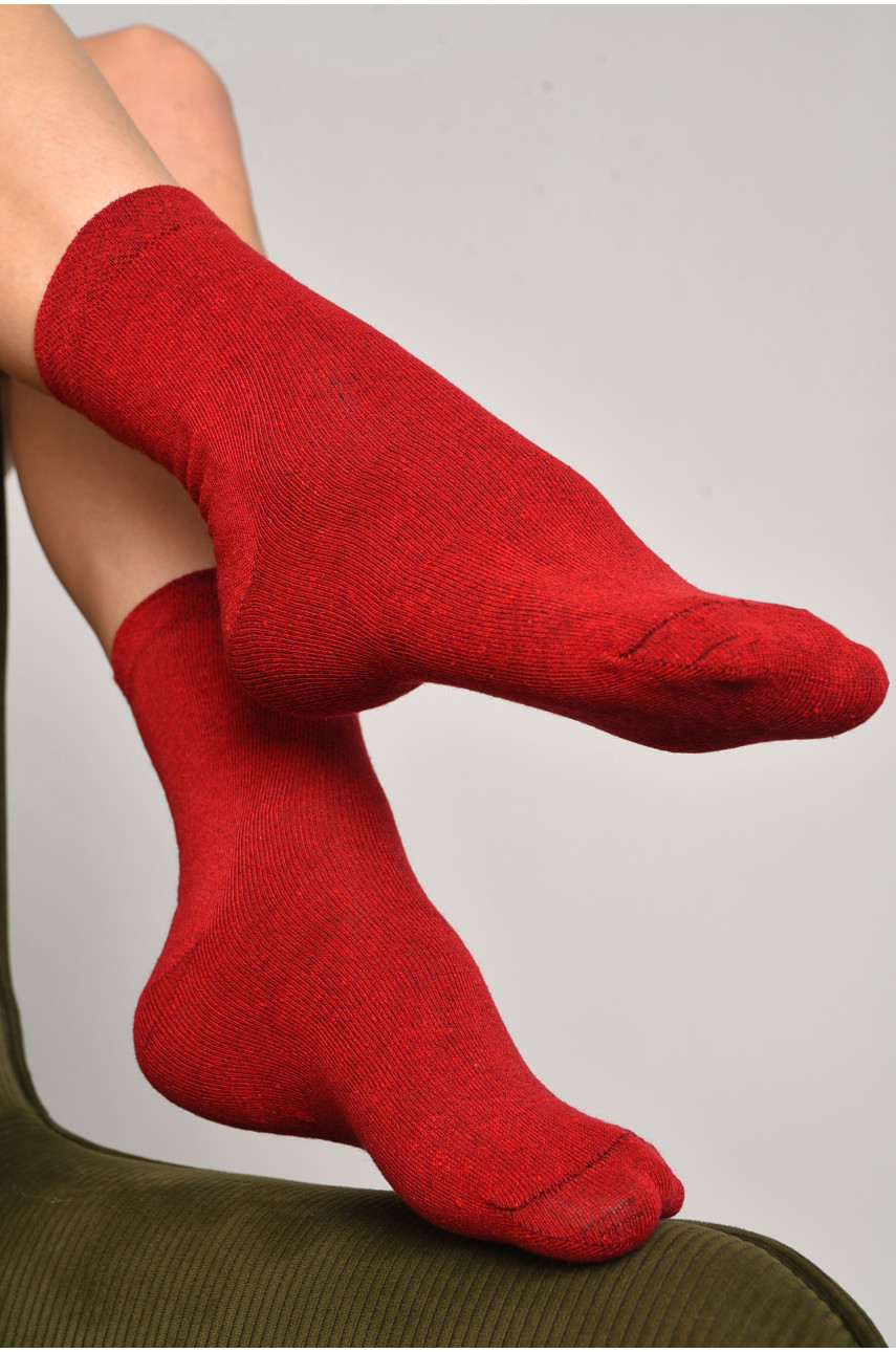 Шкарпетки жіночі демісезонні бордового кольору розмір 35-41 005 172787