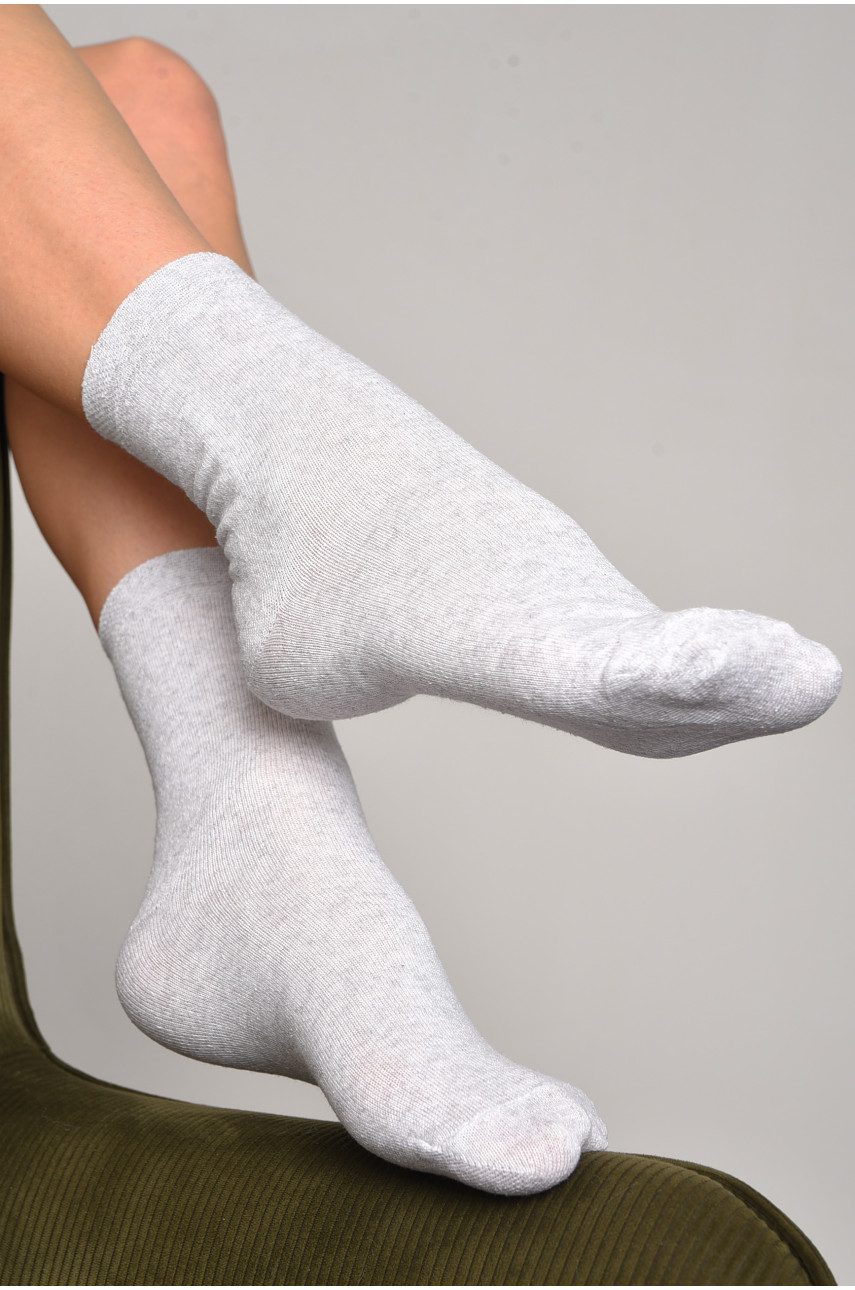 Шкарпетки жіночі демісезонні світло-сірого кольору розмір 35-41 005 172806